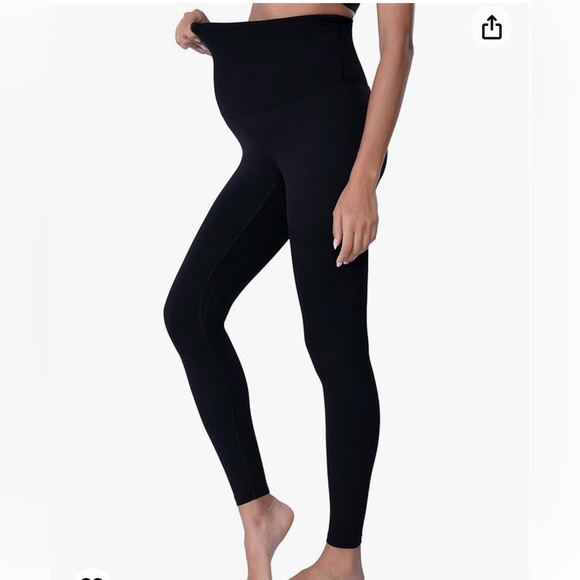 Poshdivah women’s maternity leggings over the belly pregnancy yoga pants active - Picture 2 of 6